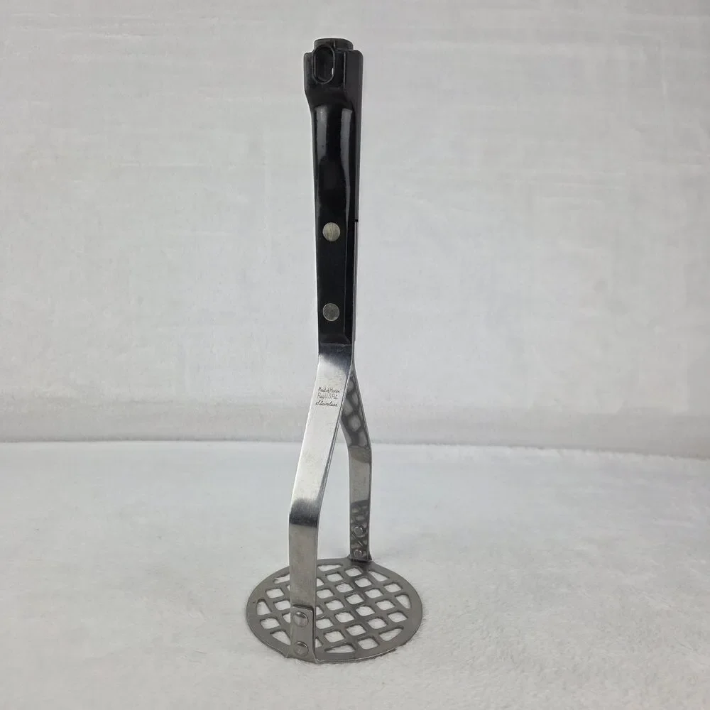 Vintage Maid Of Honor Stainless Steel Potato Masher Black Handle 9.5”